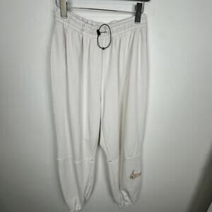 Nike Swoosh Beige Oversized Baggy High Rise Sweatpants SIZE M